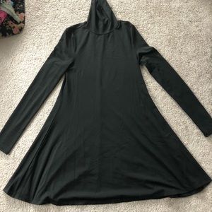 Black spandex long sleeve turtleneck dress